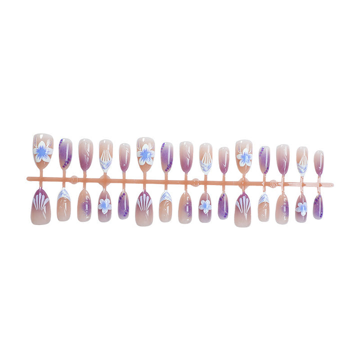 Elegantes Blumendesign Press-On Nagelkunst-Set