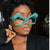 Damen Funkelnde Cat-Eye-Sonnenbrille mit extravagantem Strassrahmen Karnz