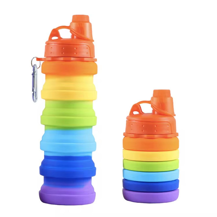 Unisex faltbare Silikon-Trinkflasche mit praktischem Karabiner Karnz