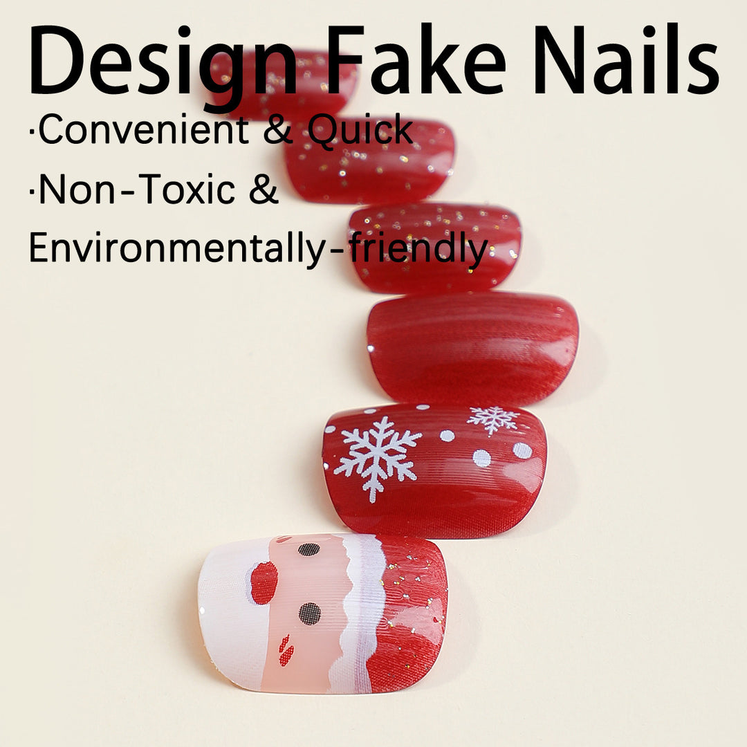 Festliches Kunstnagelset mit Weihnachtsmotiven Karnz
