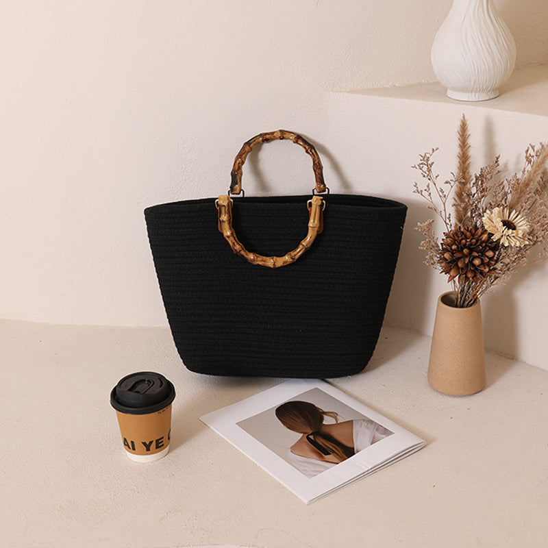 Damen Tragetasche mit elegantem geflochtenem Griff Karnz