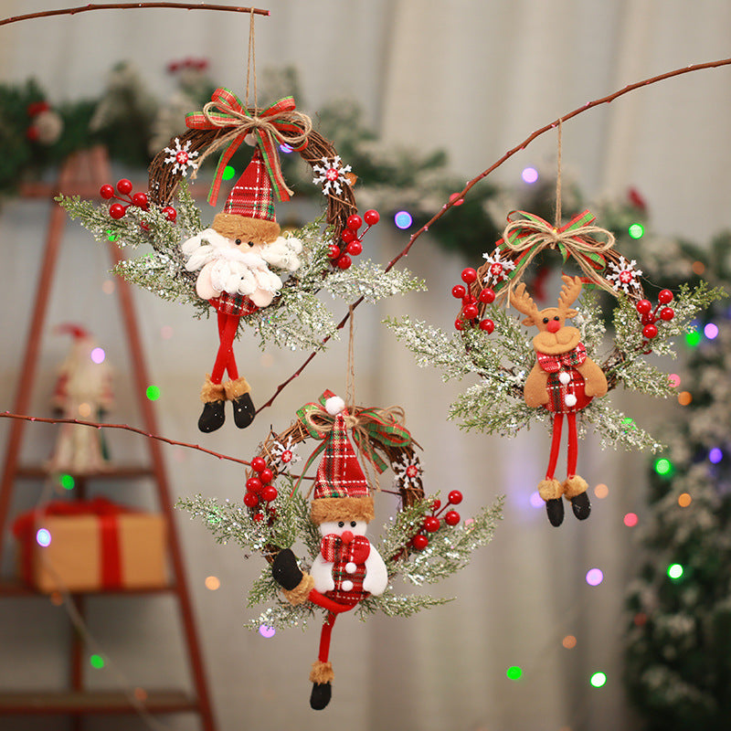 Weihnachtskranz Dekoration mit Schneemann-Design Karnz