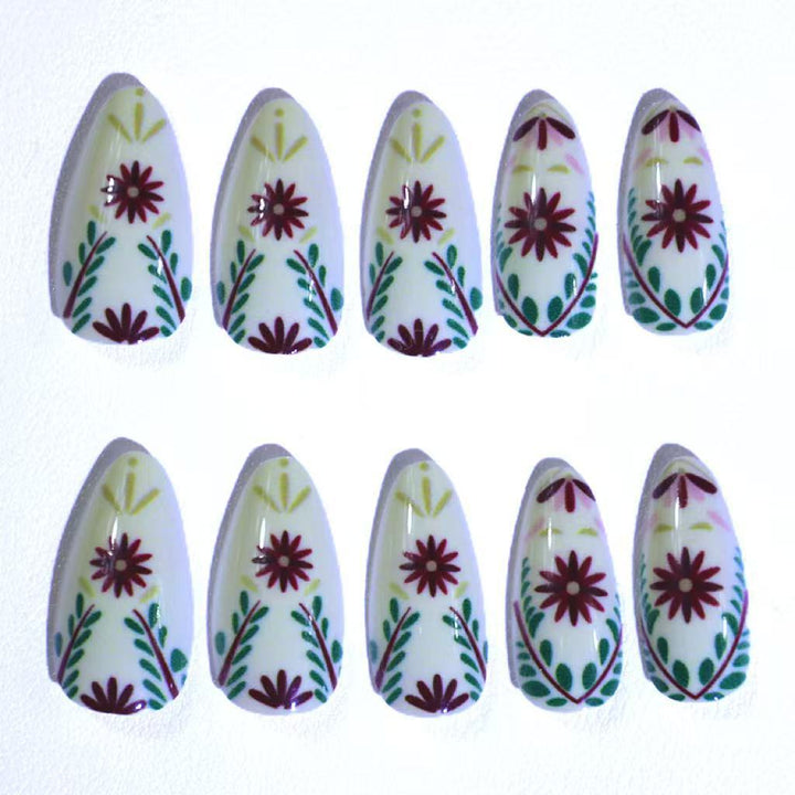 Künstlerische florale Design-Acrylnagelverstärkung Karnz