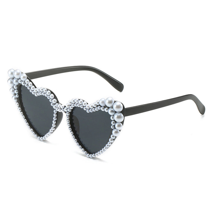 Cat-Eye Perlen-verzierte Sonnenbrille Karnz