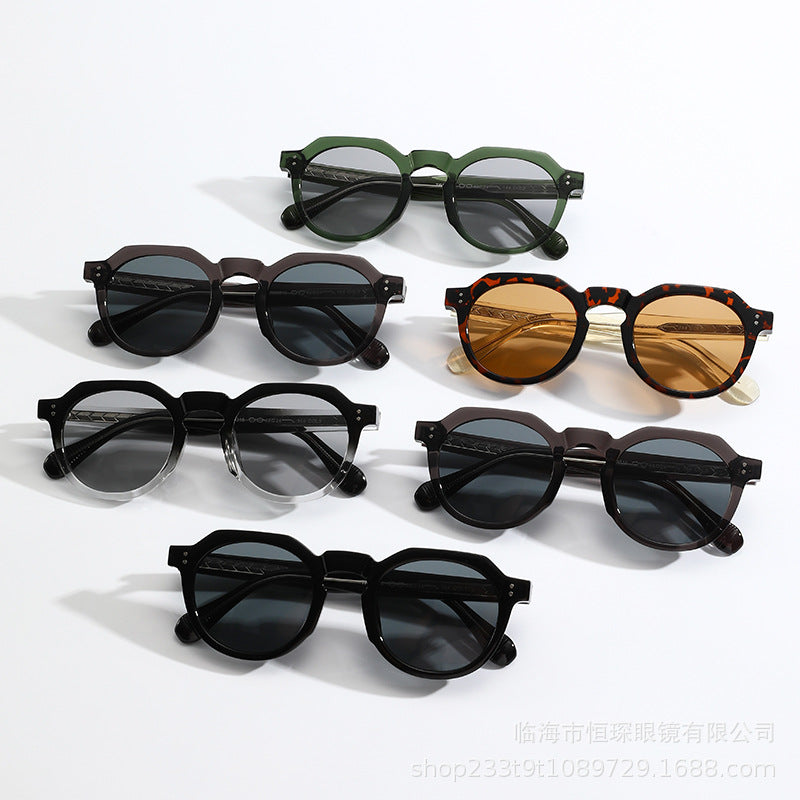 Damen stilvolle Sonnenbrille mit einzigartigem achteckigem Rahmen Karnz