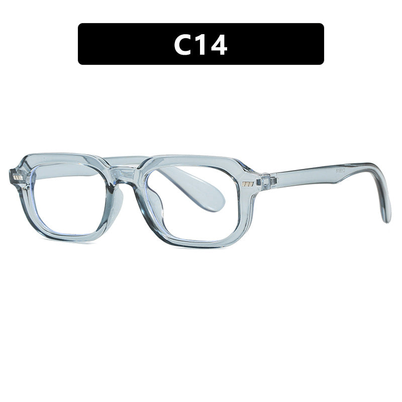 Damen quadratische Sonnenbrille mit hochglänzendem transparentem Rahmen und polarisierenden Gläsern Karnz