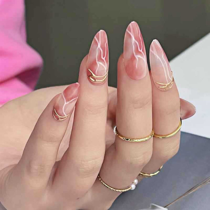Premium-Marmor-Effekt-Press-On-Nagel-Set Karnz