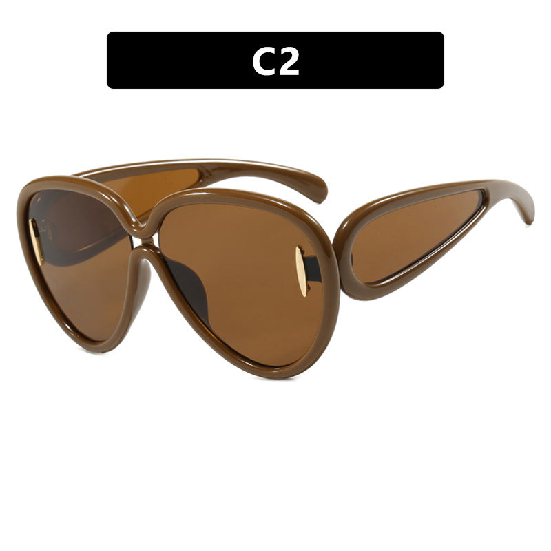 Damen extravagante Sonnenbrille im kreativen Design Karnz