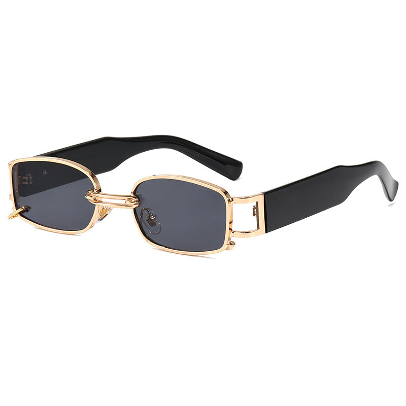 Damen modische rechteckige Sonnenbrille mit exklusivem Metallrahmen Karnz