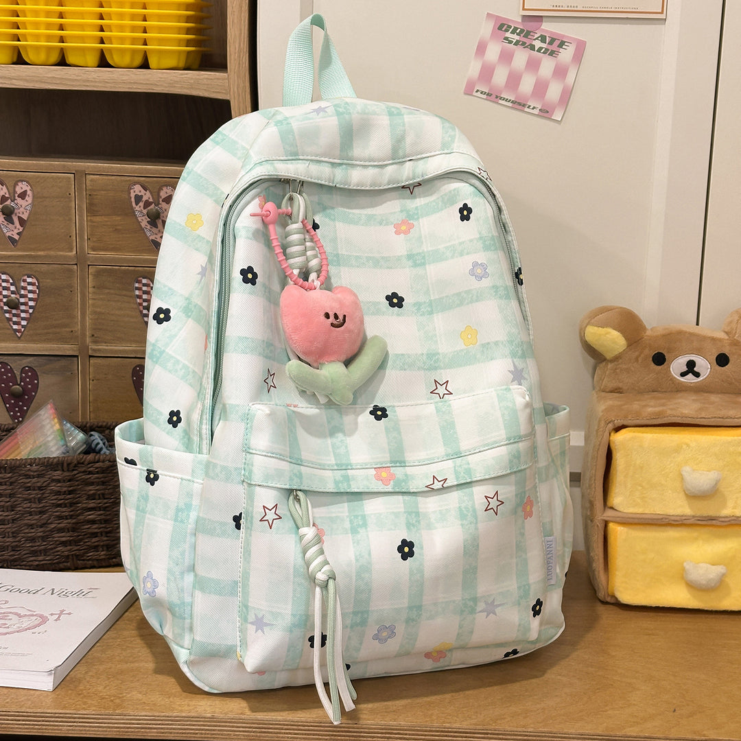 Stylische Schachbrettdruck-Rucksack Karnz