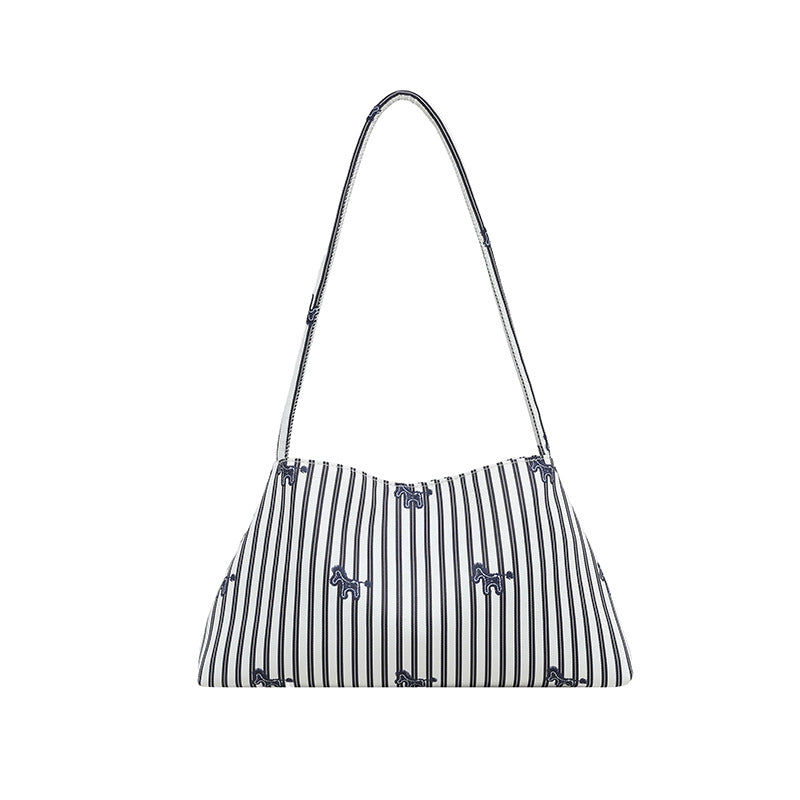 WoChic Bestickte Gestreifte Schultertasche Karnz
