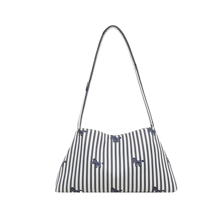 WoChic Bestickte Gestreifte Schultertasche Karnz