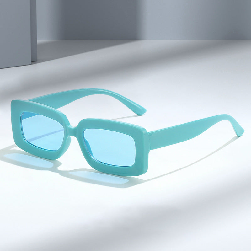 Damen Modische Schildkröten-Sonnenbrille mit rechteckigem Rahmen und Verlaufsgläsern Karnz