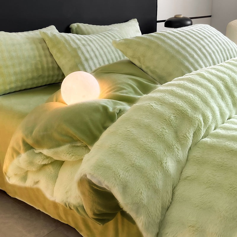 Luxuriöses Texturiertes Plüsch Bettwäsche Set