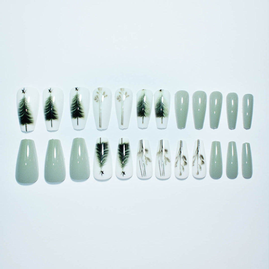 Künstlerische Botanische Press-On Nagelkunst Karnz