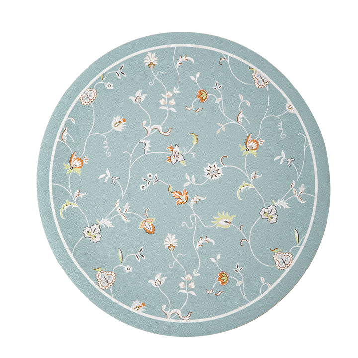 Runder dekorativer Teppich mit floraler Tierillustration und feiner Jacquardstruktur Karnz