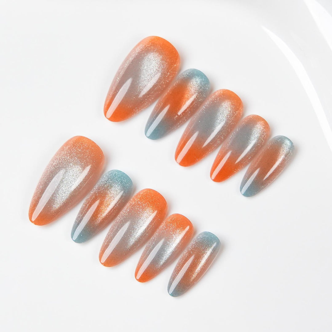 Ombre Glitter Press-On Nagelset