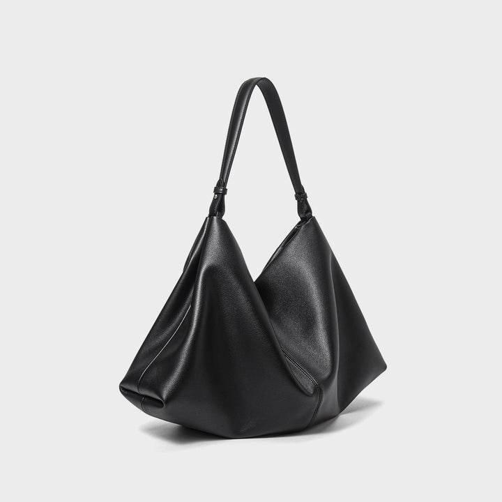 Skulpturaler Slouch Hobo Umhängetasche mit kontrastierendem Obergriff
