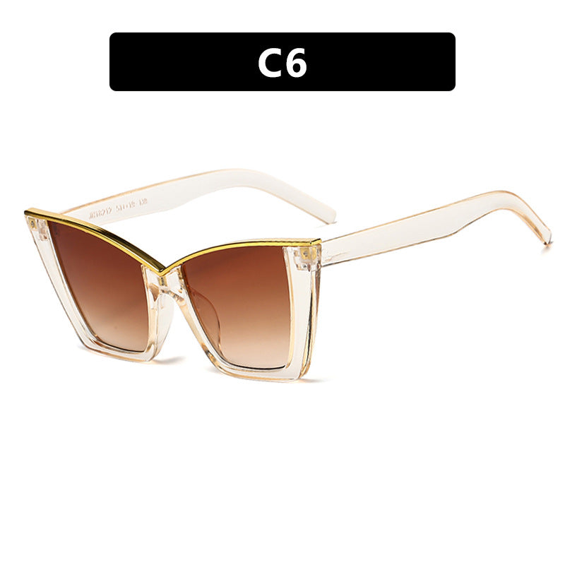 Damen extravagante Sonnenbrille mit einzigartigem Design und goldenen Akzenten Karnz