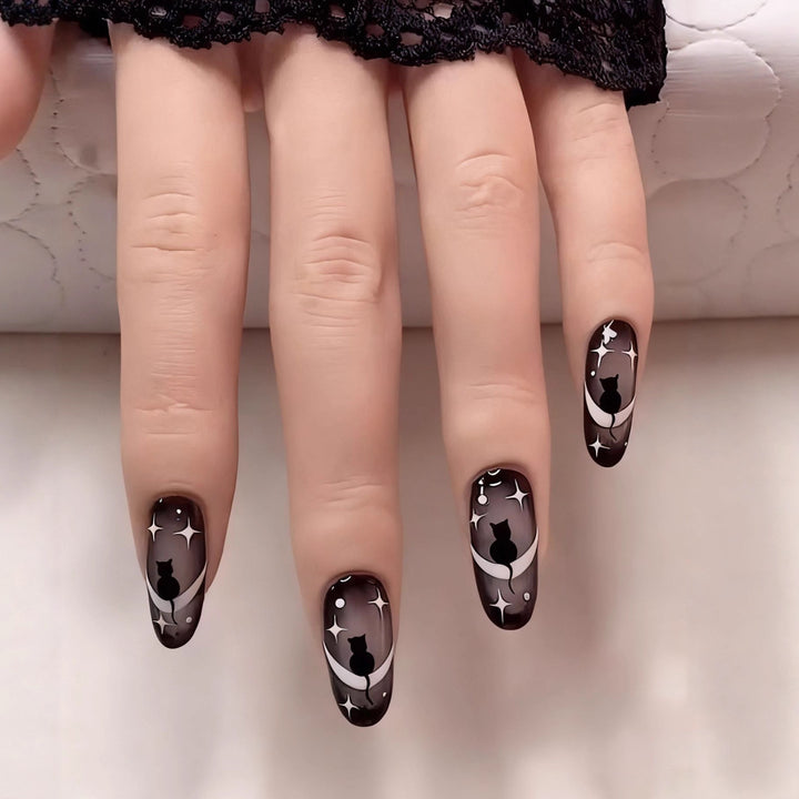 Künstlerische katzeninspirierten Nagelkunst-Erweiterungen Karnz