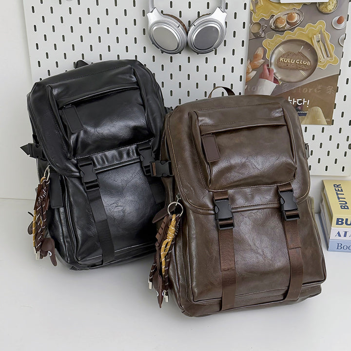 Strukturierter Leder-Rucksack Karnz
