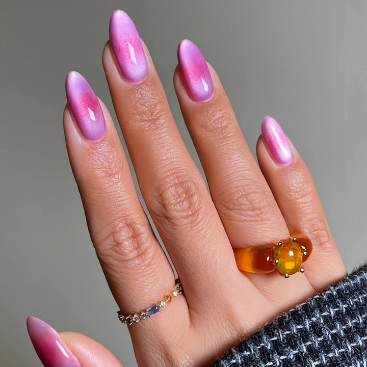 Glänzendes Ombre Stiletto Press-On Nägel Set Karnz