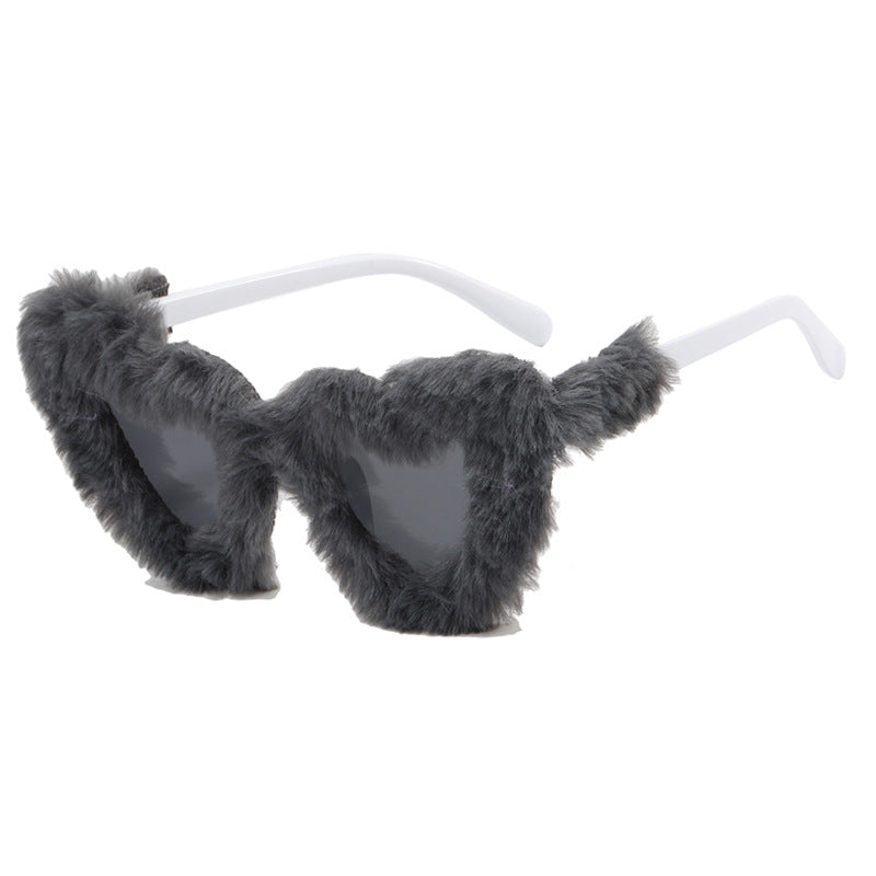 Damen Pfoten-Sonnenbrille mit luxuriösem Pelzbesatz Karnz
