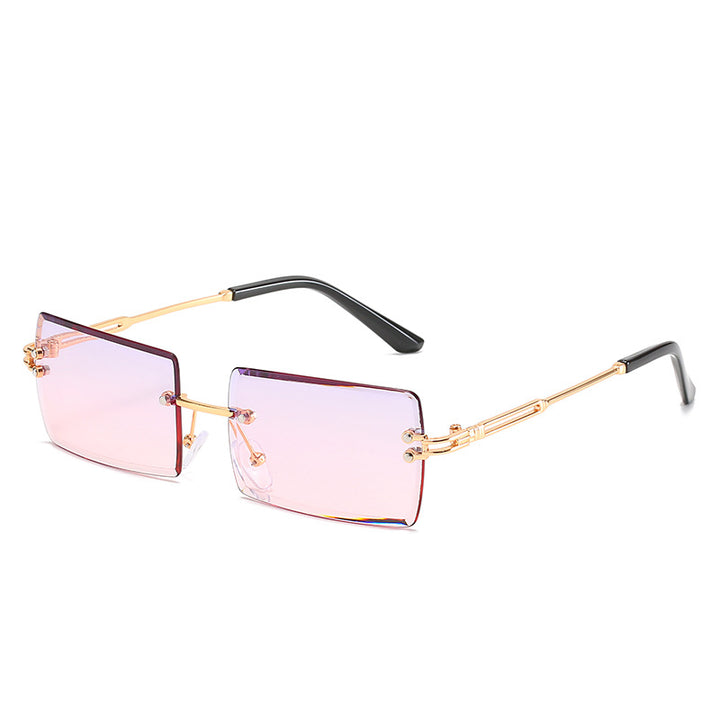 Damen modische Sonnenbrille mit einzigartigem rechteckigen Rahmen und funkelnden Details Karnz