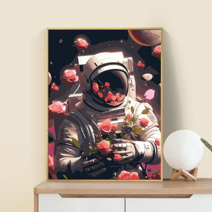 Astronaut Blumen Kunst Druck Karnz
