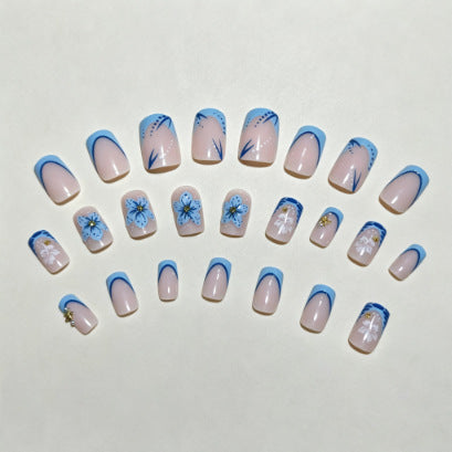 Blumenmuster Press-On Nail Art Karnz