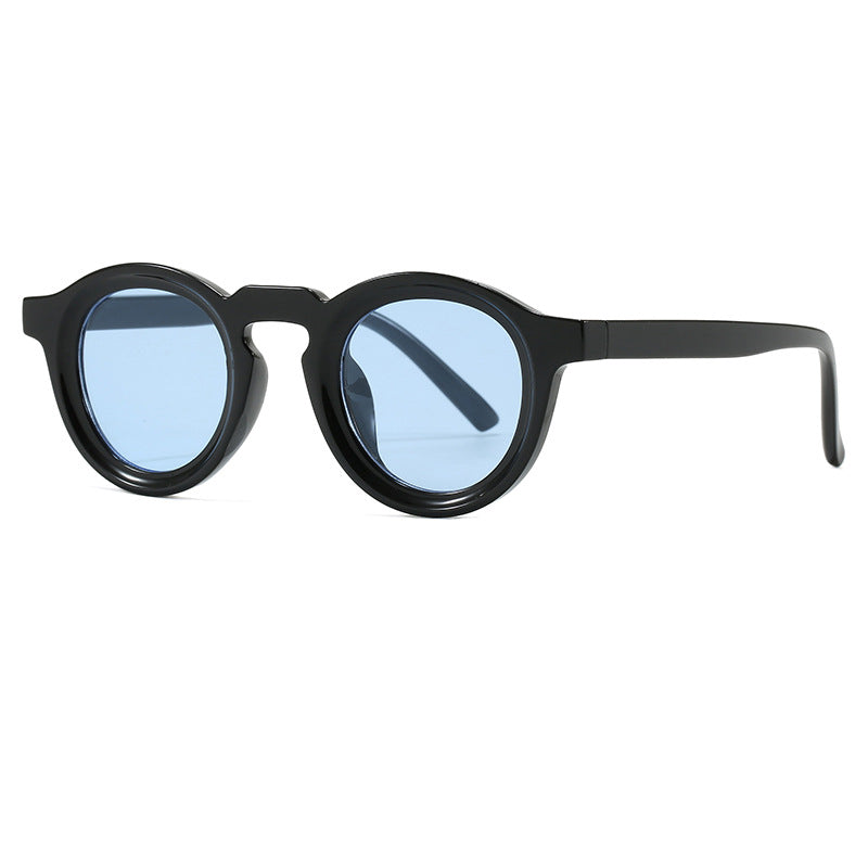 Damen modische runde Sonnenbrille mit transparentem Rahmen und UV-Schutz Karnz