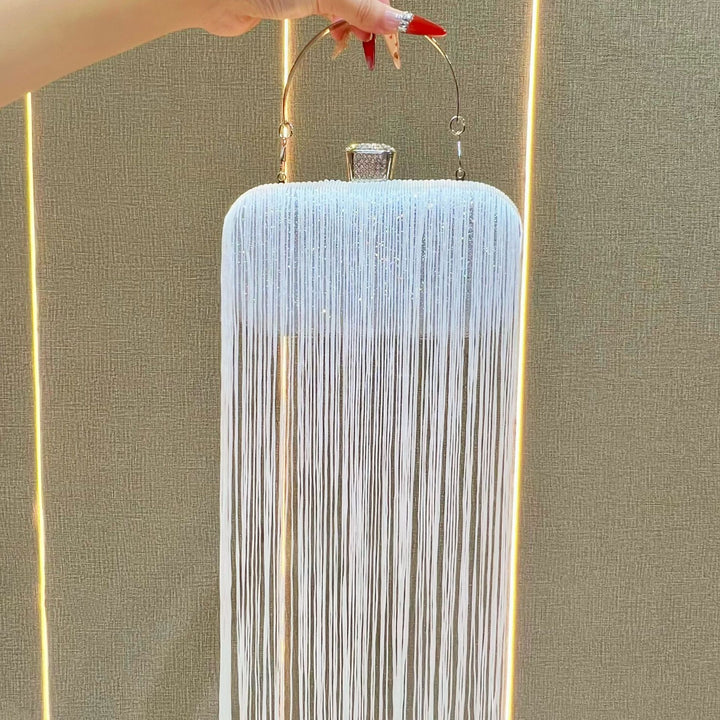 Fransen Detail Abend-Clutch