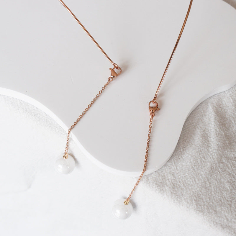 Elegante Lange Anhänger Perlenohrringe Karnz