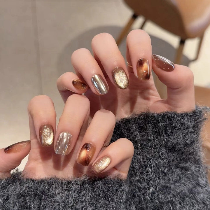 Premium Metallic Finish Press-On Nagel Set