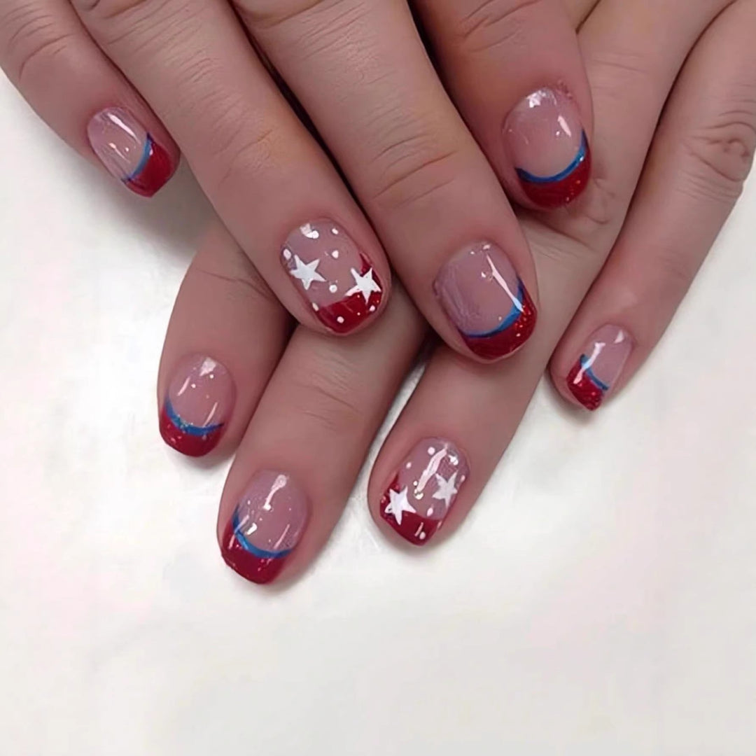 Patriotische Gel-Nagelkunstverlängerungen Karnz