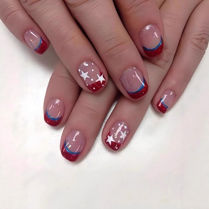 Patriotische Gel-Nagelkunstverlängerungen Karnz