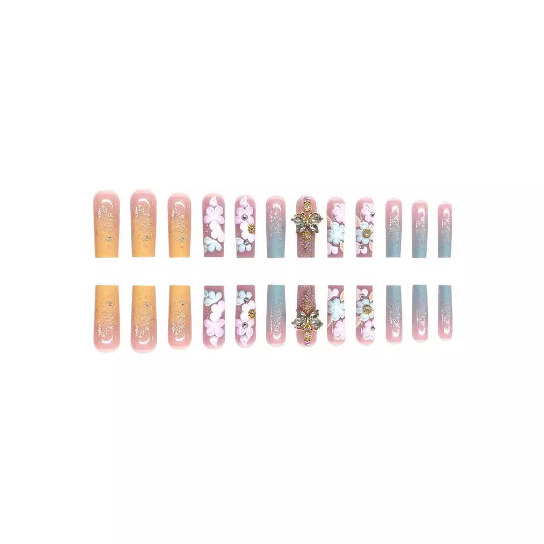 Floral 3D Press-On Nagelkunst Set Karnz