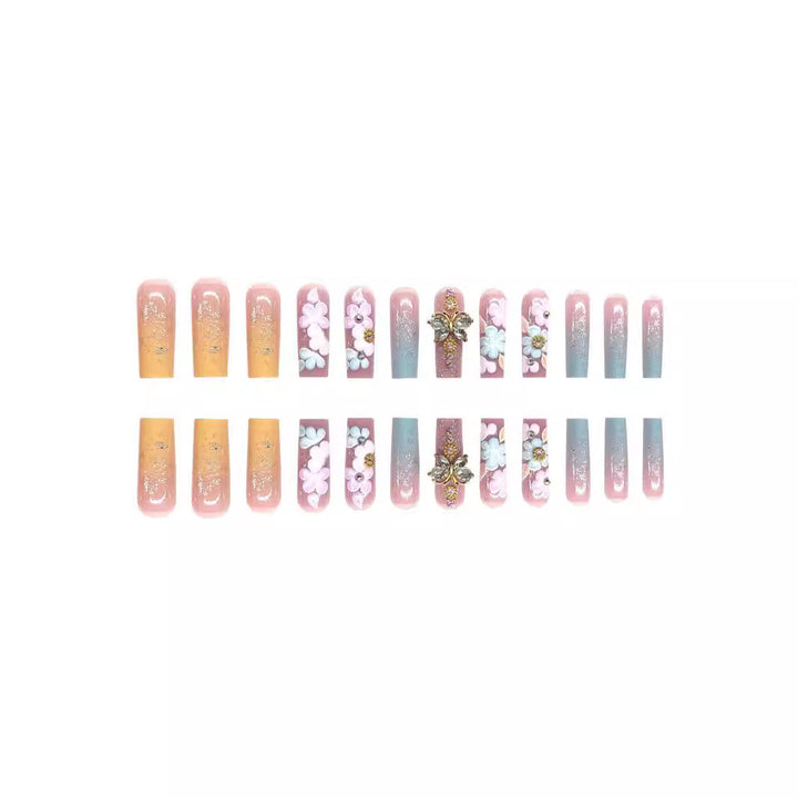 Floral 3D Press-On Nagelkunst Set Karnz