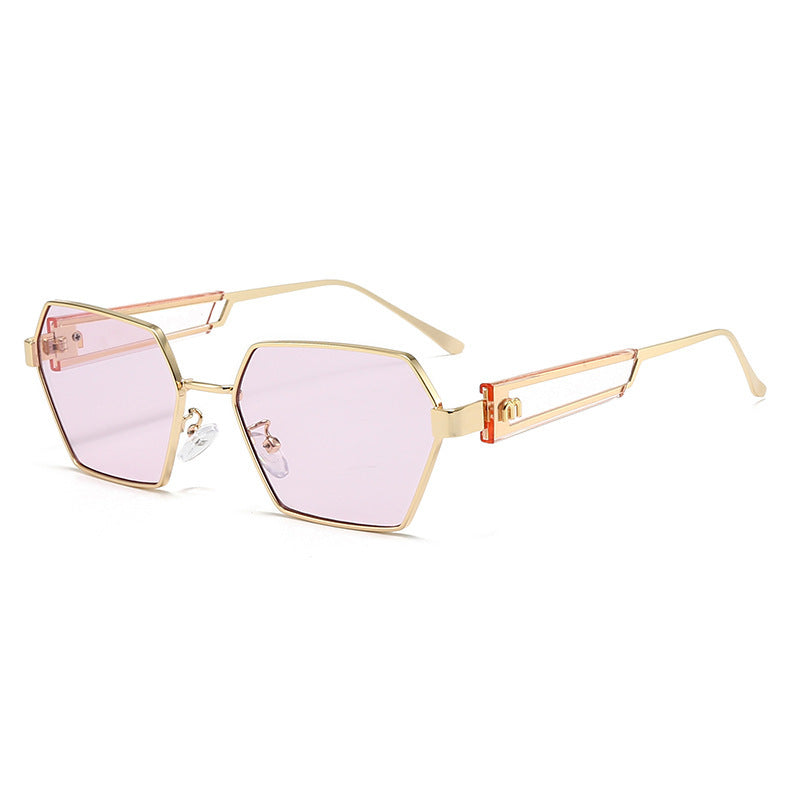 Damen Hexagon Sonnenbrille mit luxuriösen Metallakzenten Karnz