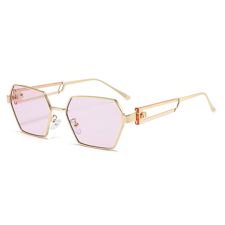 Damen Hexagon Sonnenbrille mit luxuriösen Metallakzenten Karnz