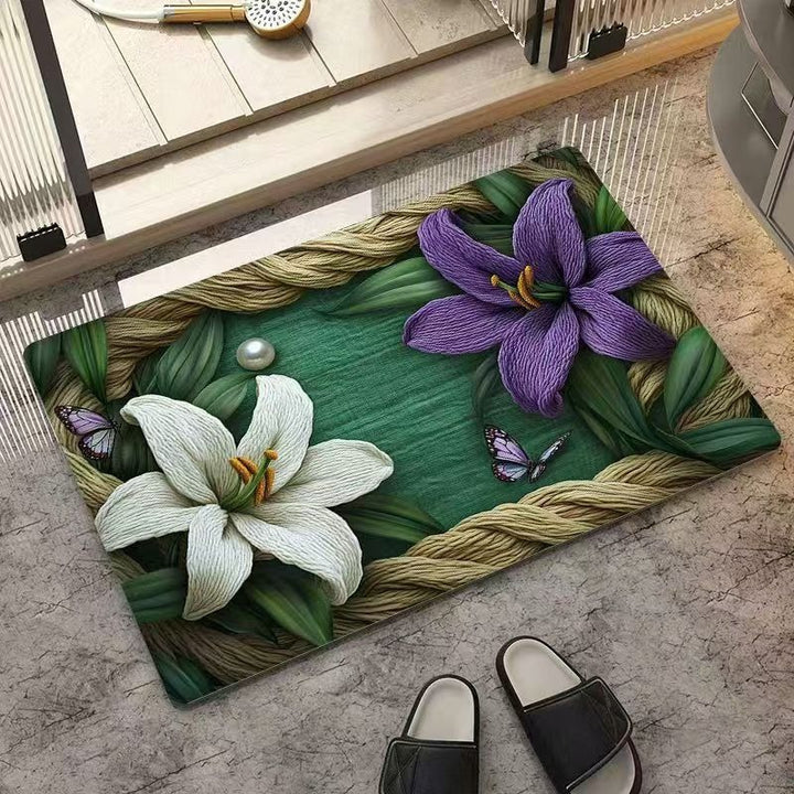 Strukturierte florale Designbereichsmatte