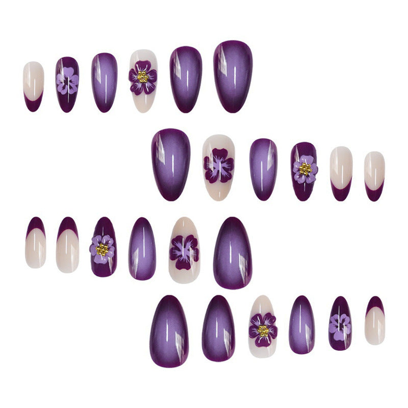 Künstlerisches Florales Design Press-On Nagelset Karnz