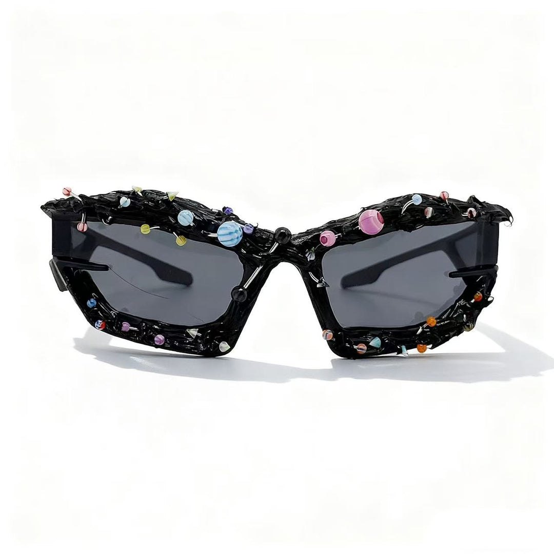 Damen Sonnenbrille mit kreativem Dekor und markantem Rahmen Karnz
