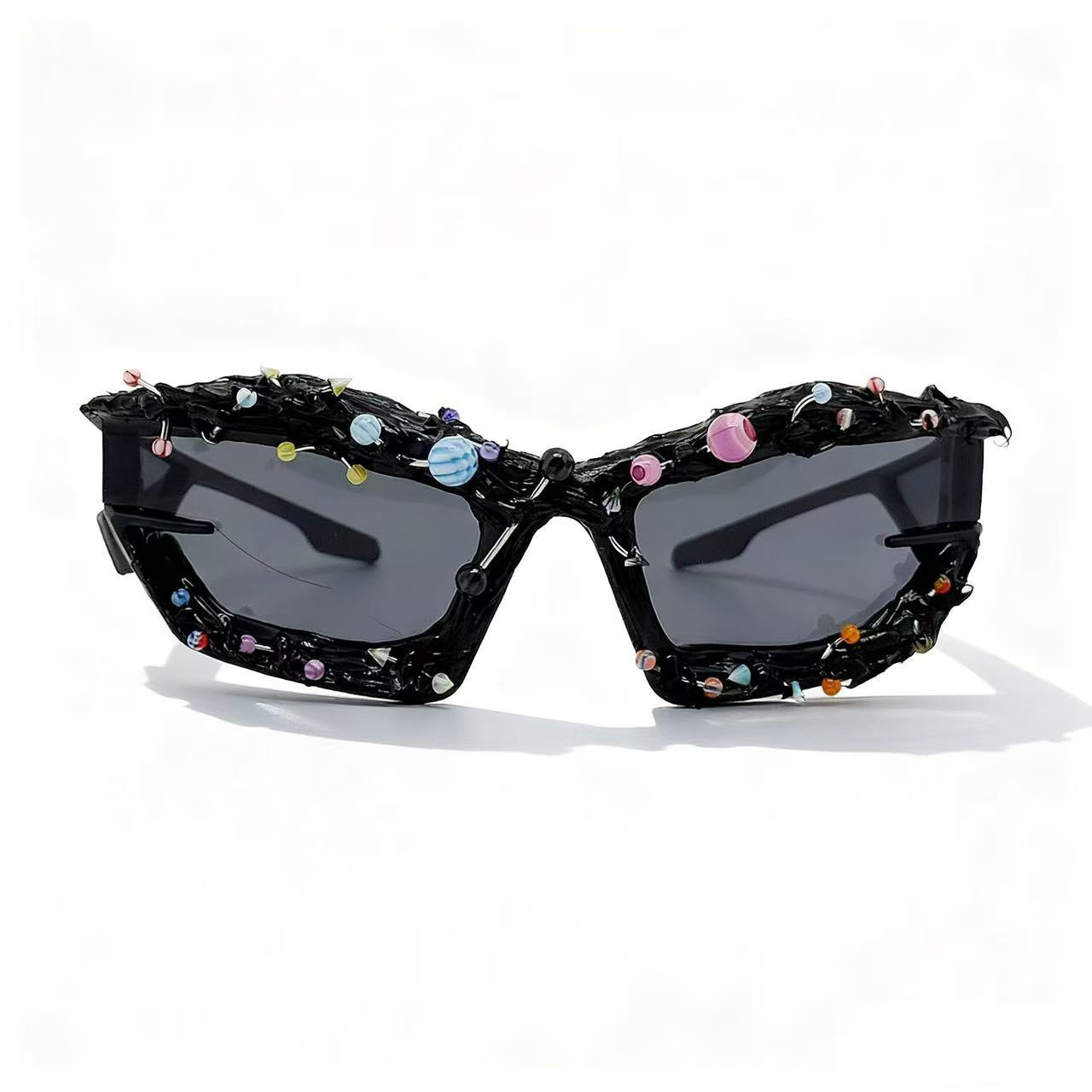 Damen Sonnenbrille mit kreativem Dekor und markantem Rahmen Karnz