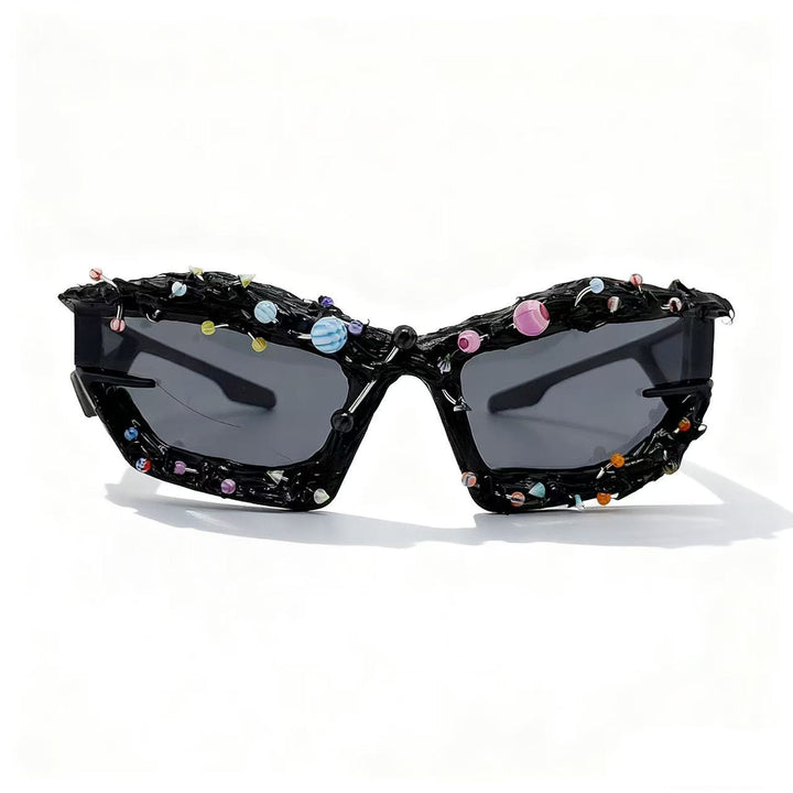 Damen Sonnenbrille mit kreativem Dekor und markantem Rahmen Karnz