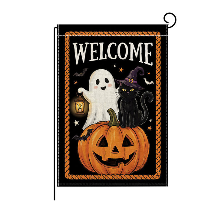 Halloween Willkommen Dekorative Gartenflagge