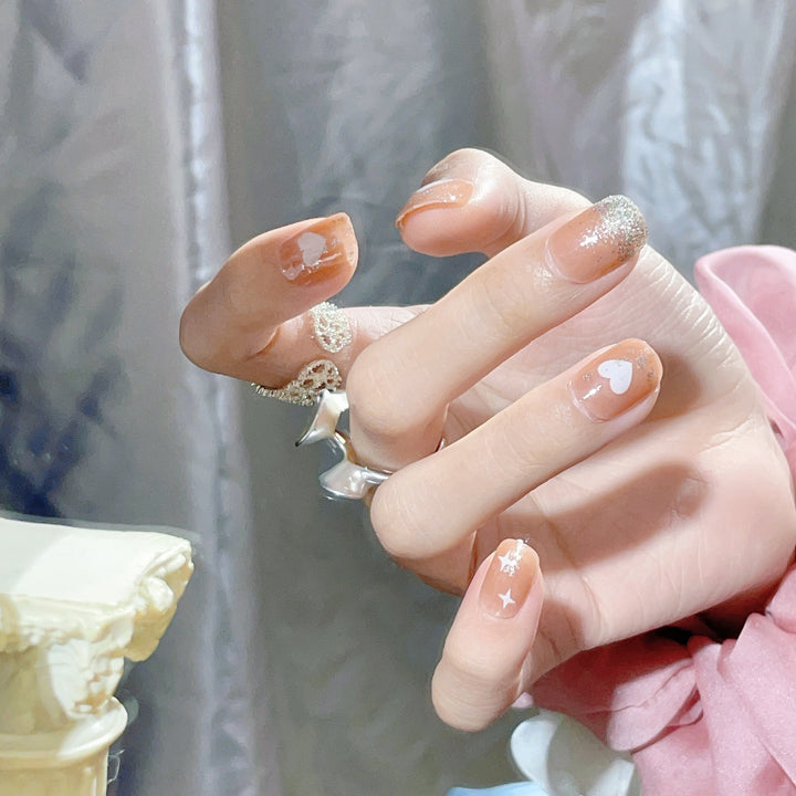 Herz- und Sternmuster Druck-Nagelset