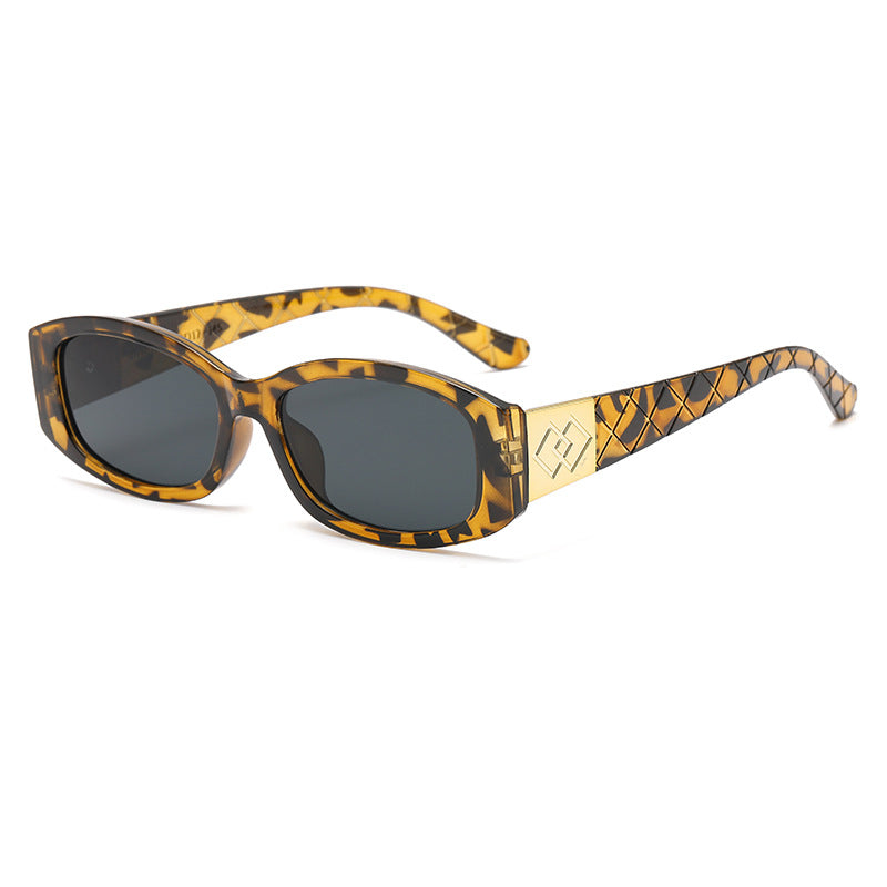 Damen moderne Sonnenbrille mit einzigartigem goldenem Rahmen Karnz