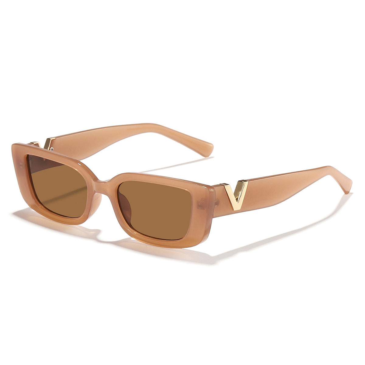 Damen modische quadratische Sonnenbrille mit goldenen Akzenten Karnz