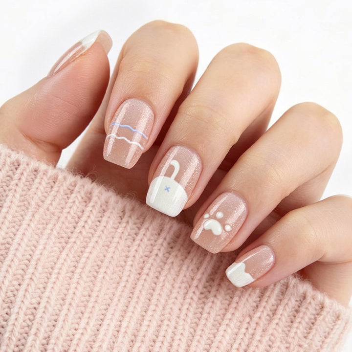 Künstlerisch thematisierte Press-On Nagelkunst Karnz